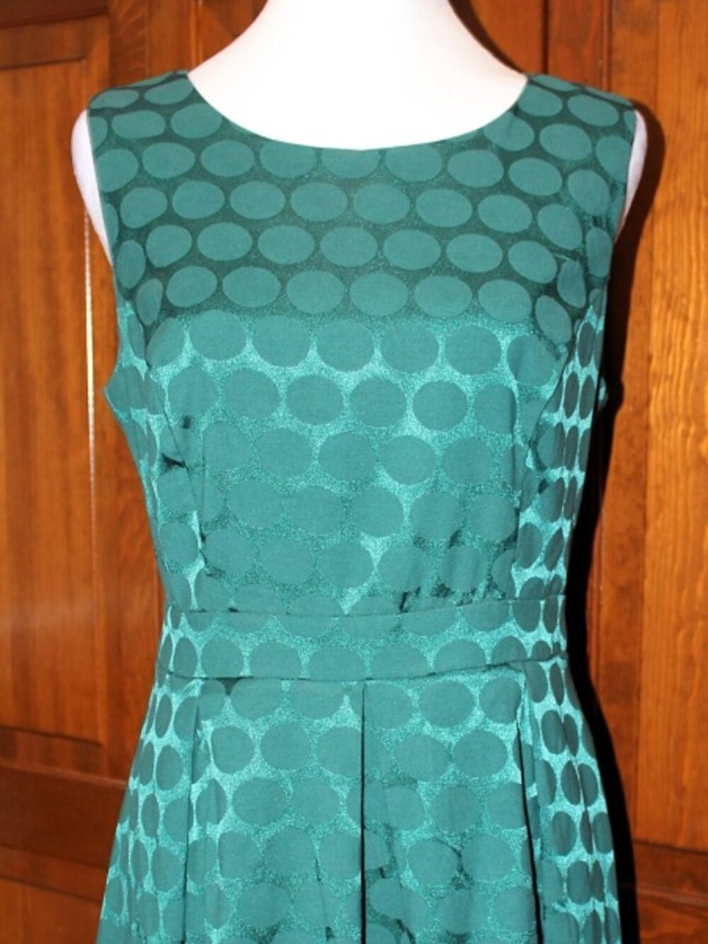 Dress, Forever 21, size M, Green polkadot